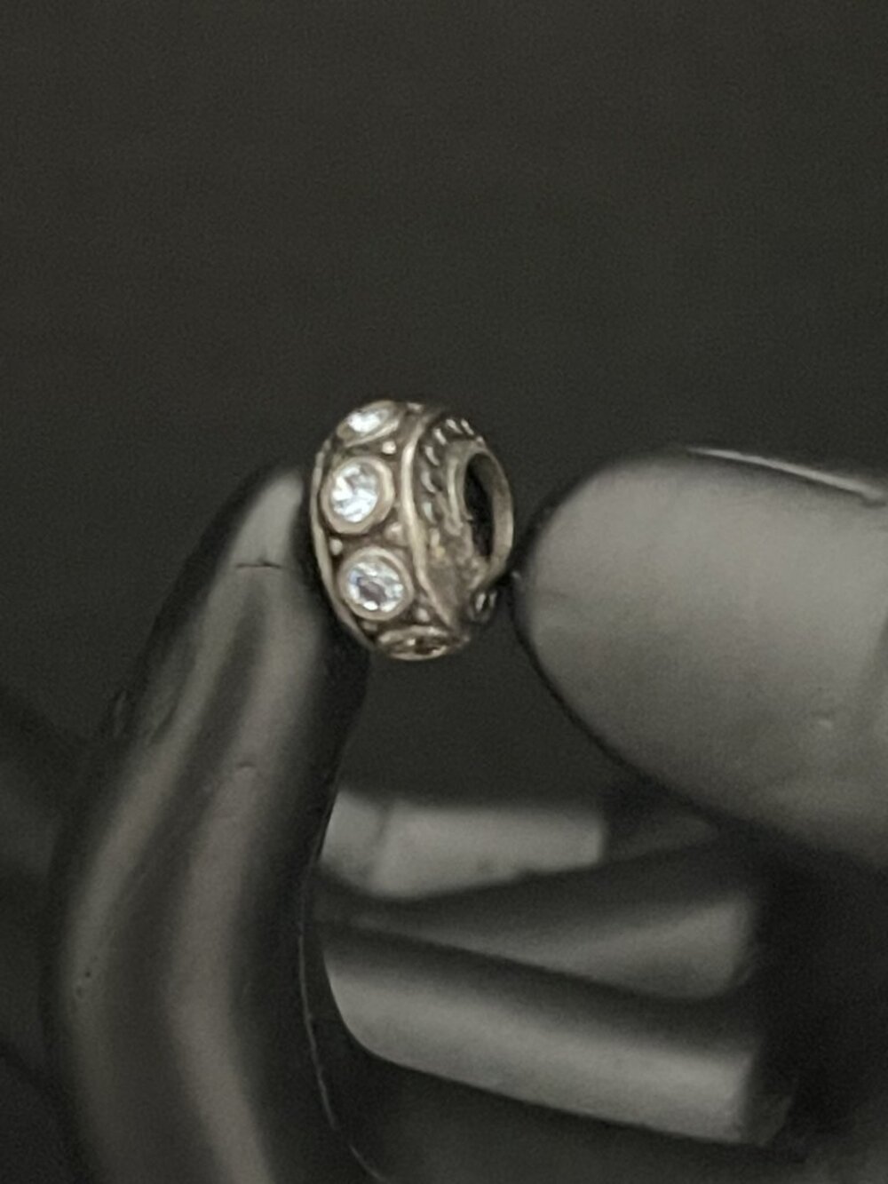 Pandora 925 Sterling Silver Blue CZ Spacer Charm – Missing Stone (Read)